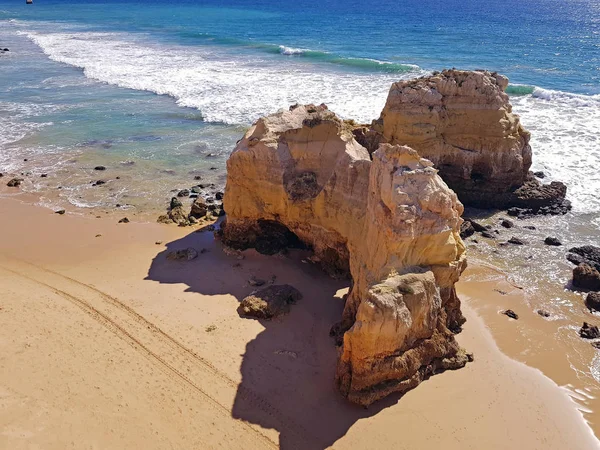 Luchtfoto uit Praia da Rocha in Portimao Portugal — Stockfoto