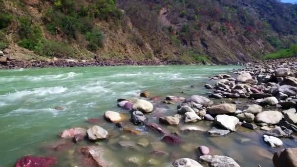 Floden Ganga Laxmanjhula Indien — Stockvideo