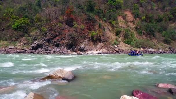 Рафтинг Річці Ганг Індії — стокове відео