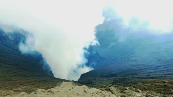 Java Indonésie Décembre 2016 Sur Bord Cratère Volcan Bromo Java — Video