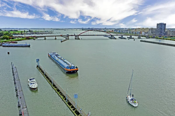 Aerial from the 'Oranje sluizen' in Amsterdam Paesi Bassi — Foto Stock