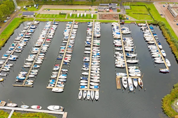 Aerial from the harbor from Almere in the Netherlands — Stock Photo, Image