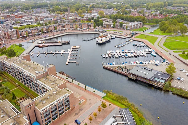 Hollanda 'daki Almere' den havadan ve limandan. — Stok fotoğraf