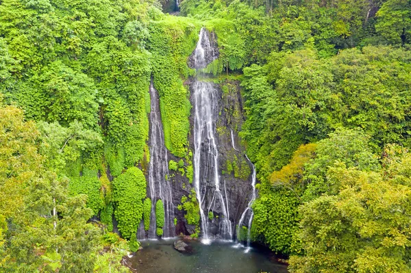 Aerial from Banyumala Twin Waterfalls in Bali Indonesia — Stock Photo, Image
