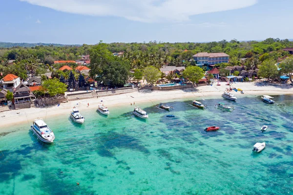 Antenne vom Pilzhafen auf nusa lembongan bali indonesien — Stockfoto