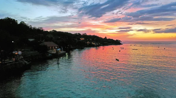 Aerial sunset from Nusa Ceningan in Bali Indonesia — 스톡 사진