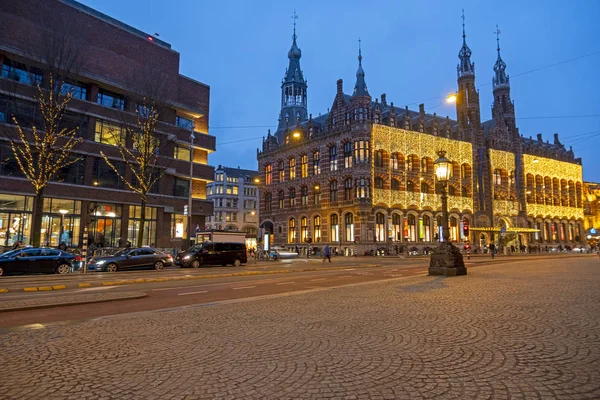 Amsterdam 'da Noel. Hollanda. Gün batımında. — Stok fotoğraf