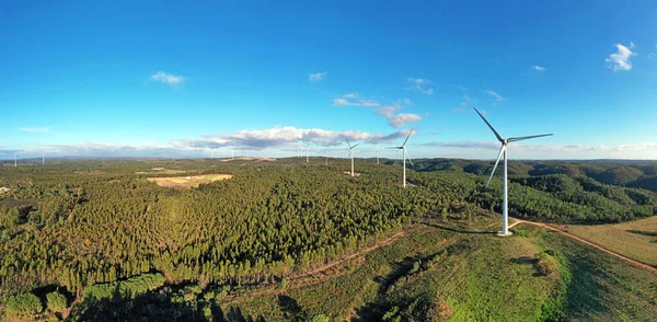 Aerial Panorama Windmills Countryside Portugal — Stock Photo, Image