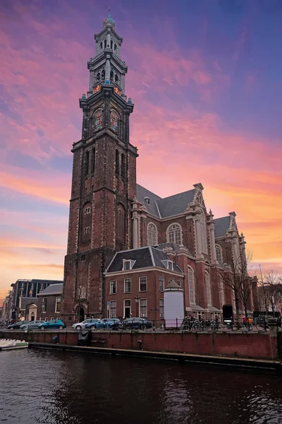 Blick Auf Die Westerkerk Amsterdam Niederlande — Stockfoto