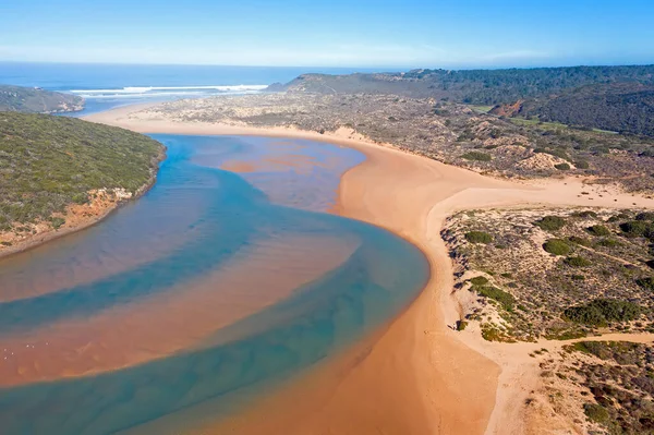 Antenne Von Praia Amoreira Der Westküste Portugals — Stockfoto