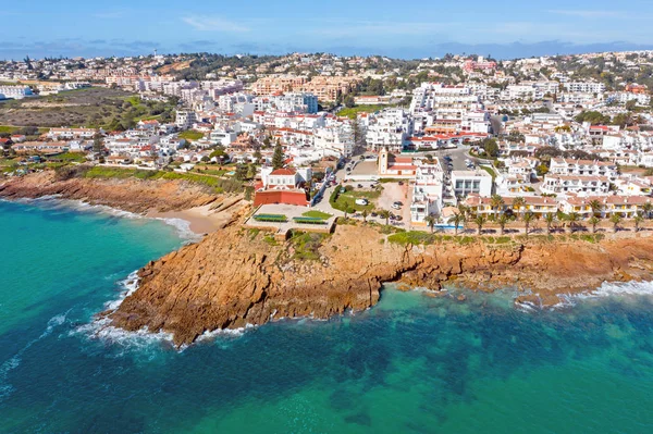 Luftaufnahme Aus Dem Dorf Luz Der Südküste Der Algarve Portugal — Stockfoto