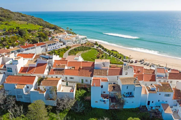 Luftaufnahme Aus Dem Traditionellen Dorf Salema Der Algarve Portugal — Stockfoto
