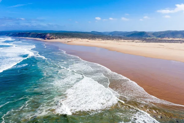 Vzduch Pláže Carapateira Západním Pobřeží Portugalsku — Stock fotografie