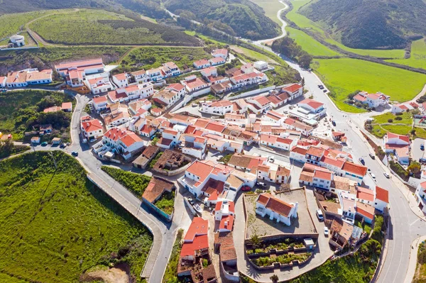 Luftaufnahme Aus Dem Dorf Carapateira Der Westküste Portugals — Stockfoto