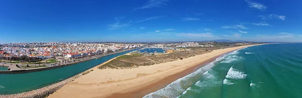 Letecké Panorama Přístavu Města Lagos Algarve Portugalsko — Stock fotografie