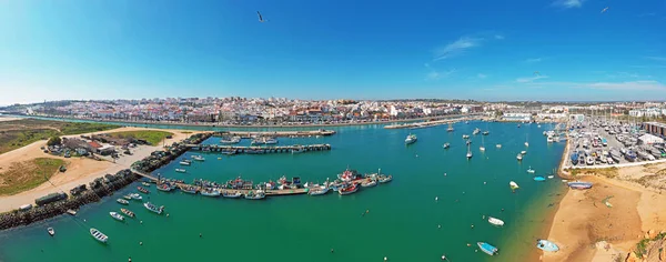 Luftaufnahme Vom Hafen Und Der Stadt Lagos Der Algarve Portugal — Stockfoto