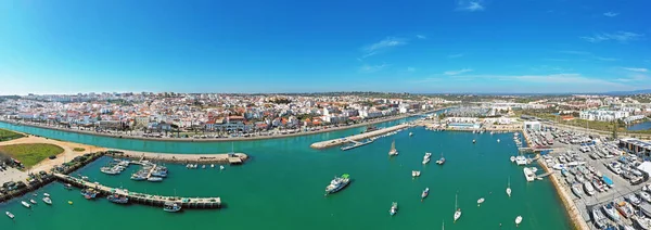 Luftaufnahme Vom Hafen Und Der Stadt Lagos Der Algarve Portugal — Stockfoto