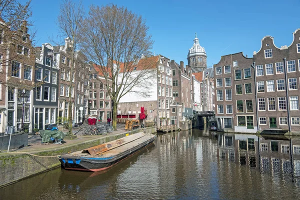 Πόλη Γραφική Από Άμστερνταμ Την Ολλανδία — Φωτογραφία Αρχείου
