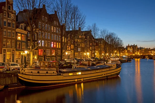 Városkép Amszterdamból Hollandiával Naplementekor — Stock Fotó