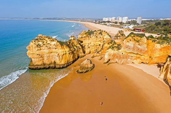 Aerial Praia Tres Irmaos Alvor Algarve Portugalia — Zdjęcie stockowe