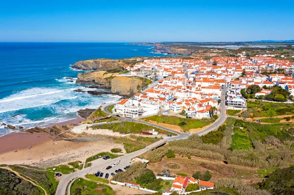 Aérea Del Pueblo Zambujeira Mar Costa Oeste Portugal — Foto de Stock