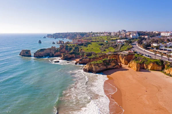 Pohled Skalnaté Pobřeží Lagosu Algarve Portugalsko — Stock fotografie