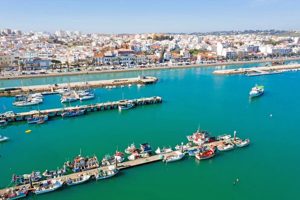 港と都市からの空中ラゴスポルトガル — ストック写真
