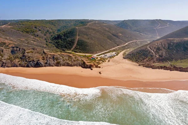 Vzduch Praia Vila Bispo Algarve Portugalsko — Stock fotografie