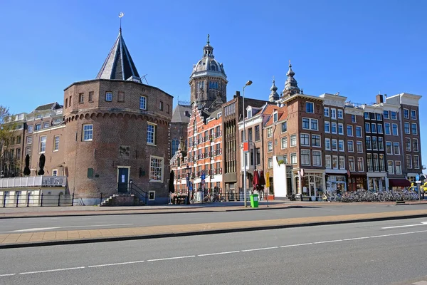 Stadtpanorama Von Amsterdam Den Niederlanden Mit Der Kirche Niklaas — Stockfoto