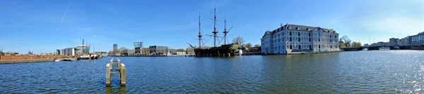 Hafenpanorama Von Amsterdam Den Niederlanden — Stockfoto
