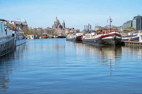 Stadsgezicht Vanuit Haven Van Amsterdam Nederland — Stockfoto