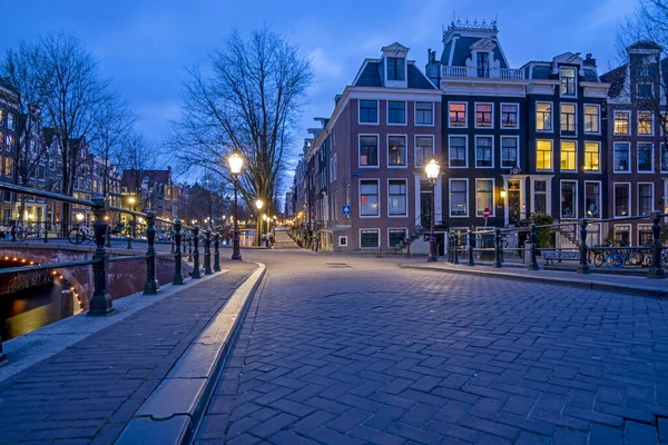 Ciudad Escénica Amsterdam Los Países Bajos Atardecer —  Fotos de Stock