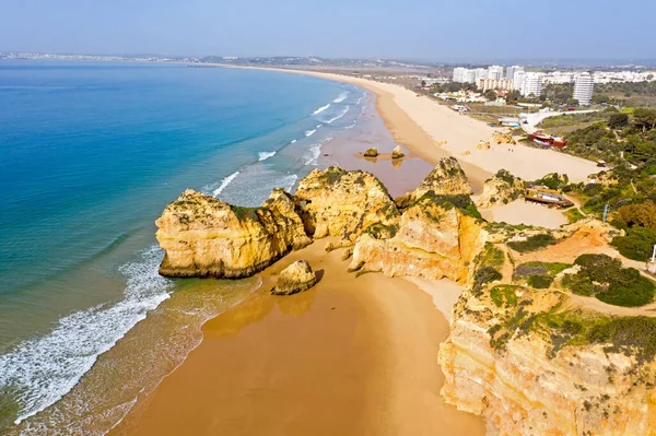 Aerial Praia Tres Irmaos Alvor Algarve Portugal — Stock Photo, Image