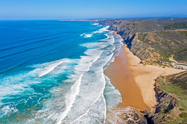 Aerial Praia Vila Bispo Algarve Portugal — Stock Photo, Image