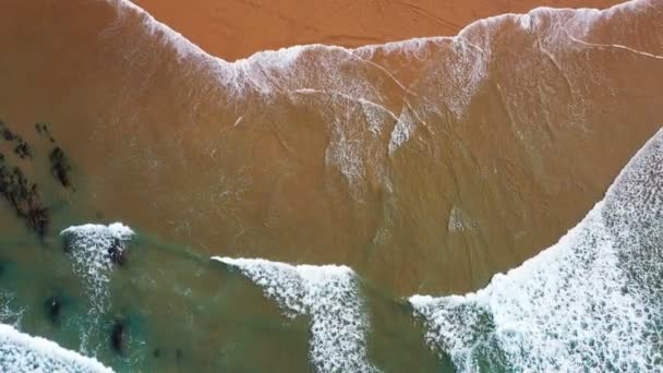 Tiro Superior Aéreo Das Ondas Oceano — Vídeo de Stock