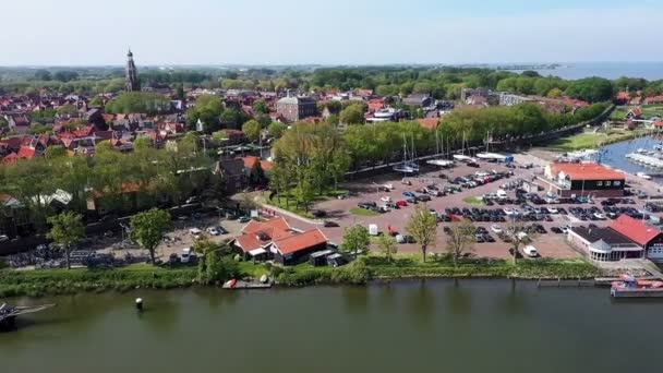 Aerial Dari Pelabuhan Dari Enkhuizen Belanda — Stok Video