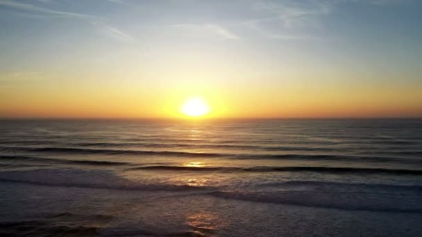 Coucher Soleil Aérien Sur Côte Ouest Portugal — Video