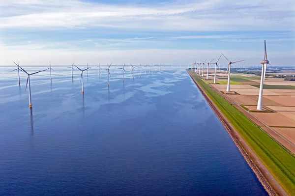 Aerial Windturbine Farm Westermeerdijk Neetherlands — Stock Photo, Image