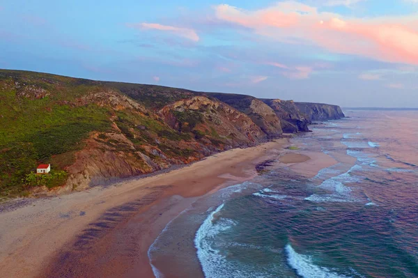 Aerial Sunset Vale Figueiras Portugal — Stock Photo, Image