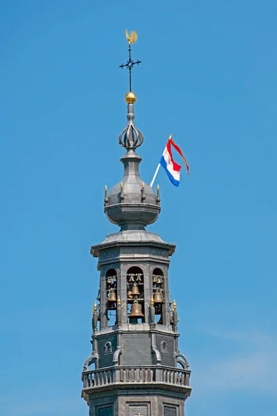 Toren Van Zuiderkerk Amsterdam Nederland Koningsdag — Stockfoto