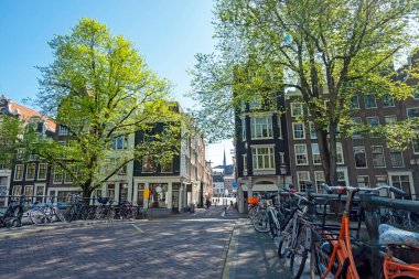 Hollanda 'daki Herengracht' ta Amsterdam 'dan Şehir Manzarası