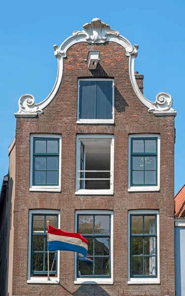 Facciate Medievali Prinsengracht Amsterdam Paesi Bassi Kingsday — Foto Stock