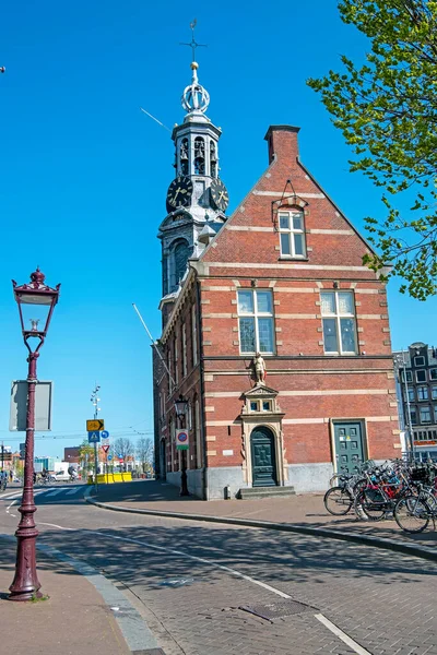 Ciudad Escénica Amsterdam Con Torre Munt Los Países Bajos —  Fotos de Stock