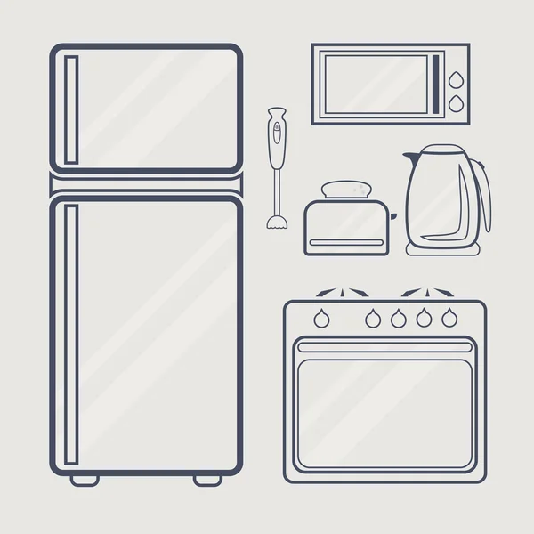 Icono de línea cocina — Vector de stock