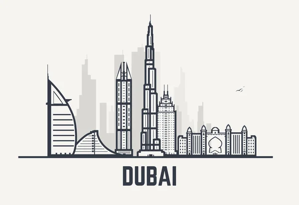 Dubai zwarte lijnen — Stockvector