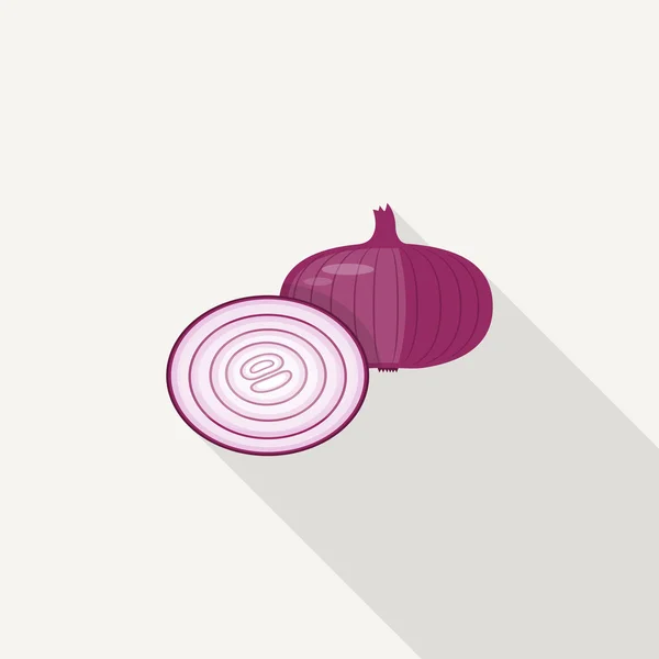 Icono plano de cebolla — Vector de stock