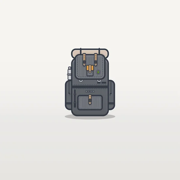 Viagem mochila linha ilustração — Vetor de Stock