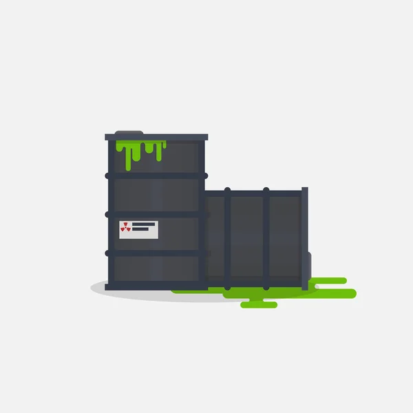 Toxic barrels illustration — Stock Vector