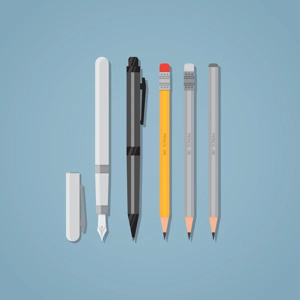 Ручка и карандаш — стоковый вектор