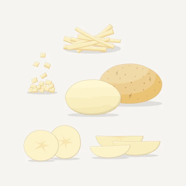 Pommes de terre tranchées et entières — Image vectorielle